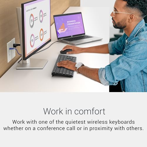 Image of Dell Advanced Wireless Keyboard and Mouse - KM520 - Wireless, 2.4 GHz Interface, USB Wireless Receiver, Volume, Mute Hot Keys, 3 Mouse Buttons, US English, 1 Year Limited Warranty - Black