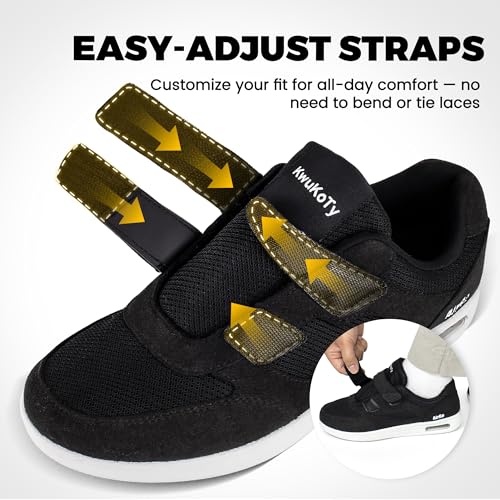 Image of Diabetic Orthopedic Walking Shoes Wide Toe Adjustable Men Women | 3-Layer Adjustable Insole, Custom Fit as Feet Change, Hook & Loop Easy On-Off, Air Cushion Non-Slip, for Sensitive Feet