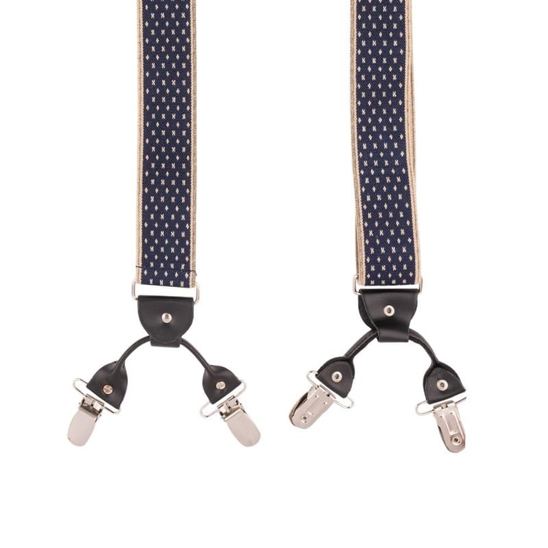 Image of The Tie Hub Suspenders for Men | Slim Clip-On Y-Back Elastic Braces | Adjustable 1.25 Inch | Formal Wedding Office