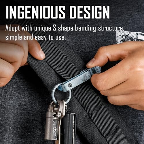Image of KeyUnity KM00 Titanium Belt Loop Keychain Clip Double Side Quick Release Key Holder with Detachable Key Ring