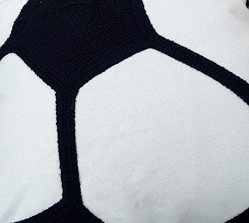 Decopow Embroidered Soccer Throw Pillow Cover,Square 18 Inch Decorative Canvas Pillow Cover For Soccer Room Decor(Cover Only) #TOP4