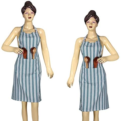 Cotton Clinic 2 Pack Adjustable 32x28 Cooking Aprons with Pocket for Women Men Chef Kitchen Cooking Baking BBQ - Teal Green Cover
