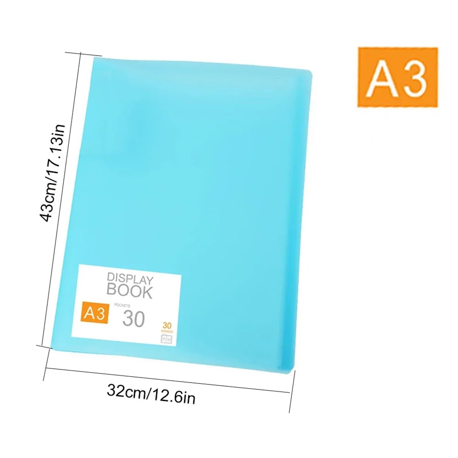 2 pezzi blu A3 30 pagine con pittura a diamante, album fotografico, libro, portfolio, presentazione, tasche trasparenti, cartella grande, cancelleria per Casa, Ufficio