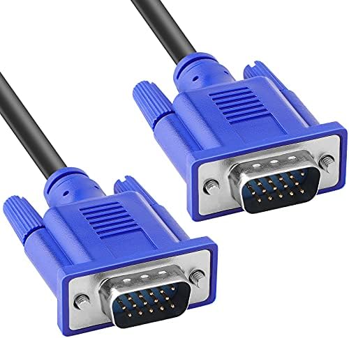 SAISN VGA to VGA Male Cable, VGA Computer Monitor Cable HD15 Male to Male Cord for TV, Projectors, Displays, 0.5M