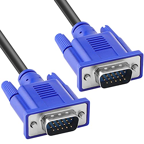 SAISN VGA to VGA Male Cable VGA Computer Monitor Cable HD15 Male to Male Cord for TV Projectors Displays 0.5M