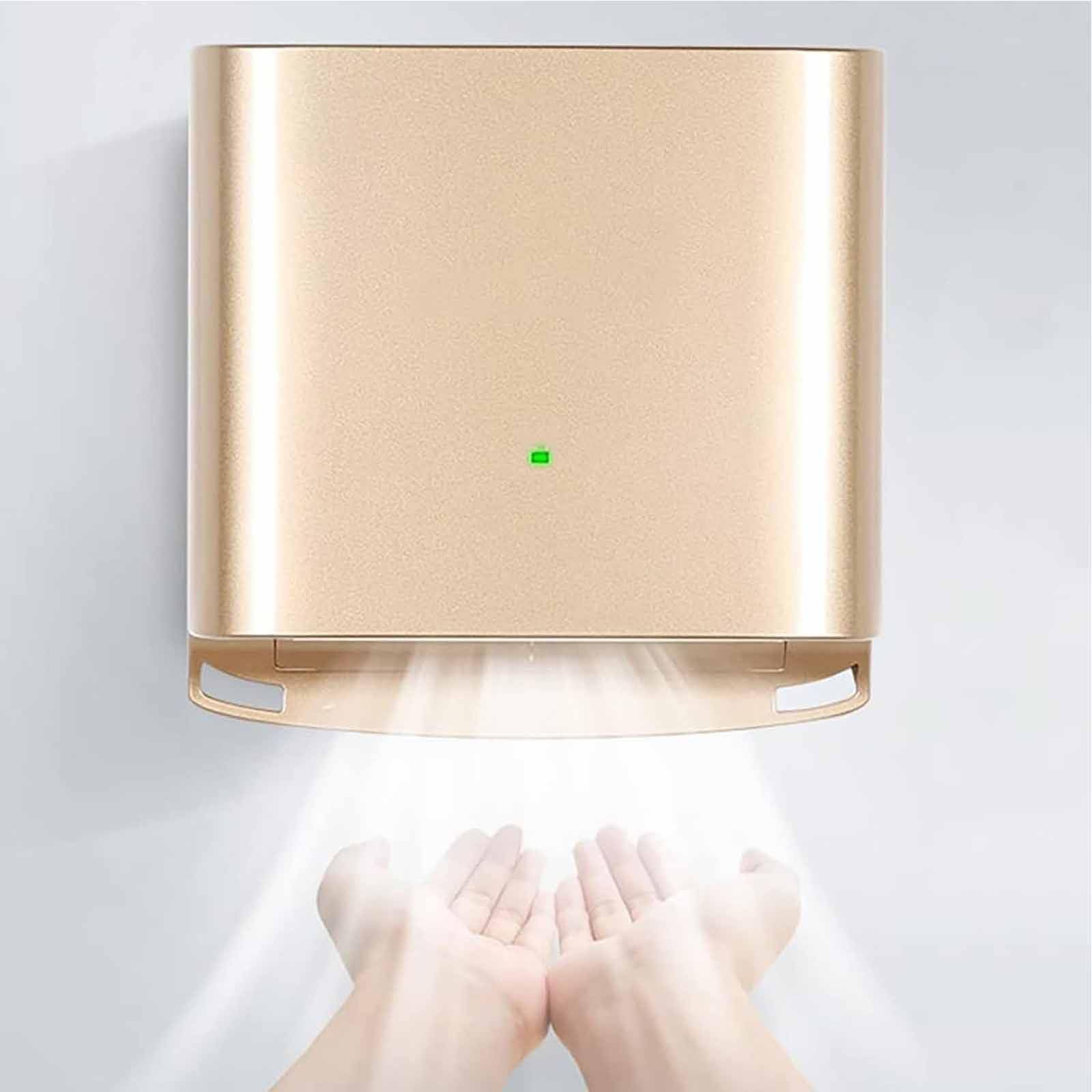 Full Body Dryer After Shower,1250w Electric Bathroom Hand Dryer, Commercia Toilet Hand Dryers,Automatic Induction,Quick Dry in 8 to 10 Seconds,Constant Temperature Gold