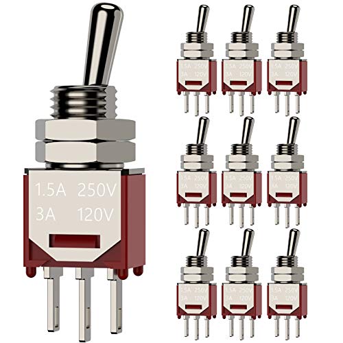 DIYhz 10pcs ac 250v/1.5a 120v/3a on/on 2 posições 3 pinos spdt mini micro interruptor de alternância