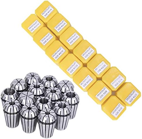 SILIVN ER20 Spring Collet Set for CNC Engraving Machine and Milling Lathe Tool Workholding Engraving Collets(14PCS)
