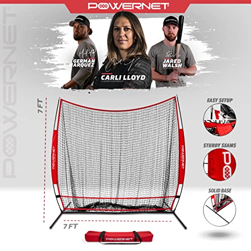 Powernet Baseball Softball 7X7 Full Mouth Net | 2022 | Larger Mouth To Provide A Bigger Target #TOP1