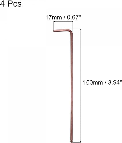 Miniatura 2 de uxcell Llave hexagonal de extremo de bola de 0.079 in, herramienta de reparación de acero S2 con brazo largo en forma de L, métrica 4 piezas