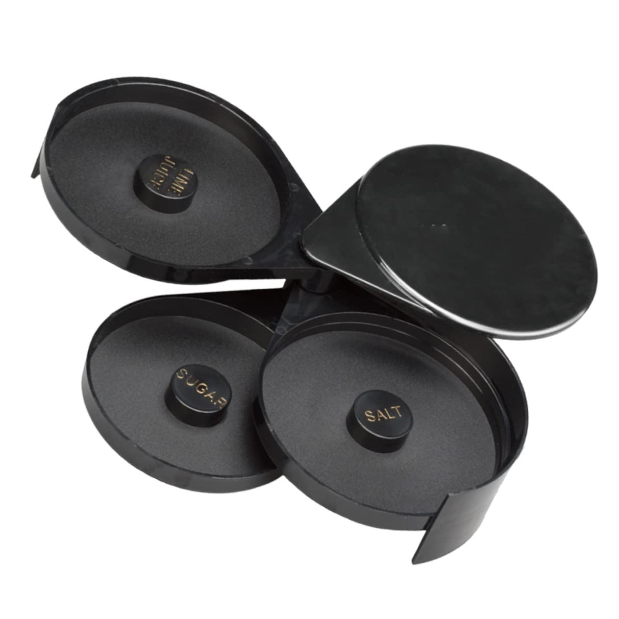 OKUMEYR Cocktail Set 3-Tier Salt Seasoning Box Rotating Trays for Making Cocktails Joints