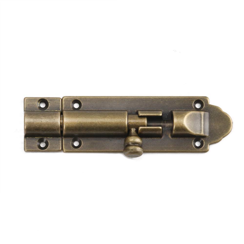 ZZZOLX Door bolt,sliding door lock, Solid Cast Bras Barrel Bolt, Antique Brass Door Slide Latch Lock, Heavy Duty Gate Sliding Bolt Latch