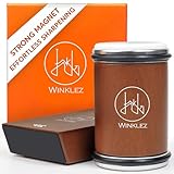 Rolling Knife Sharpener with Diamond and Ceramic Discs, Kitchen Knife Sharpener with 15° & 20° Magnetic Angles, Strong Knife Sharpening Kit (Brown)