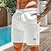 Men's Casual Shorts Lightweight Everyday Wear Breathable Loose Fit Two Layer Design Versatile Summer Fashion White