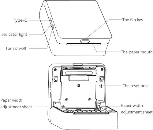 Miniatura 2 de JIAMEI 200DPI USB Portable Label Printer Maker Machine Handheld BT Sticker Label Printer