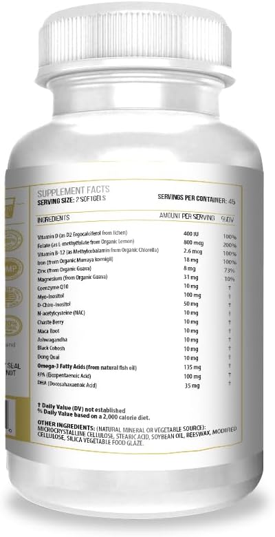 ACTIF Ovary and Uterus Maximum Support with 15 Advanced Factors and Omega-3 – Non GMO, Made in USA, 90 Count