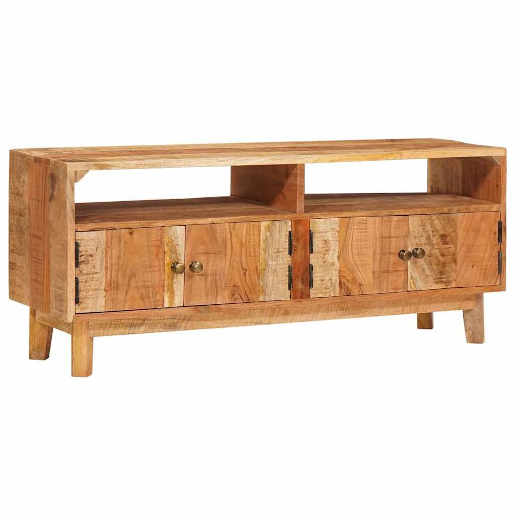 Armadio multimediale in legno massiccio di mango, marrone, 110 x | Cassettiera TV compatta in legno di mango con 2 ante per soggiorno e corridoio. Regolabile liberamente nella stanza.