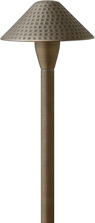 Hinkley Hardy Island 12V Low Voltage Small Hammered Path Light, Clear Glass, Cast Brass, Includes T3 LED Lamp, Wiring Kit and Ground Spike, Matte Bronze Finish