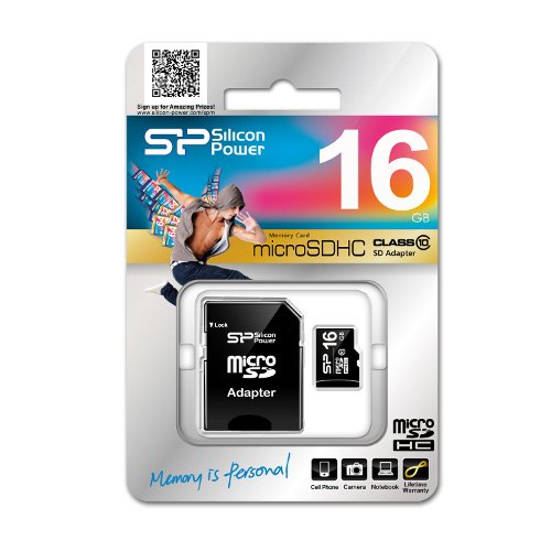 LSCOMMERCE Micro SD 16 GB Silicon Power + Adaptador Class 10 Tarjeta con Adaptador MicroSD
