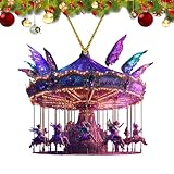 Matériau acrylique robuste : le pendentif manège de Noël ajoute une touche de fantaisie à vos décorations intérieures. Fabriqué en acrylique robuste, cet ornement festif complète n'importe quel thème et rehausse l'attrait esthétique de votre maison