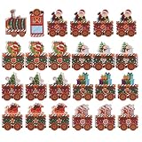 HEMOTON Calendario de Adviento Diseño de Tren de Papel para Decoración Navideña, Caja Ligera y Versátil Compartimentos para Dulces en Cuenta Regresiva de 24 Días