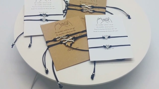 Braccialetti Intrecciati Relazionali - 4 Pezzi Regolabili | Per Coppie, Amicizia, Famiglia (nero E Bianco) - Foto 12