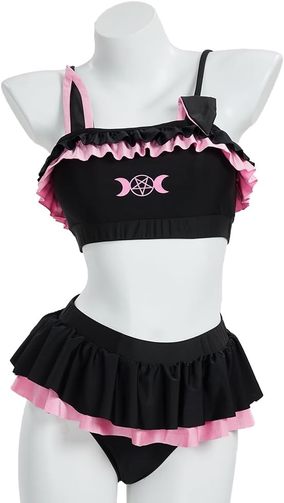haikyuu Women Sailor Bunny Bikini Kawaii Two Piece Swimsuit Cute Goth Bathing Suit Ruffle Style