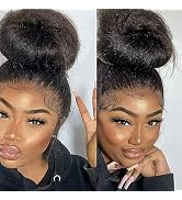 Alidiamond 360 Lace Front Wigs Human Hair Kinky Straight Wig 360 Frontal Wigs for Black Women 16 ...