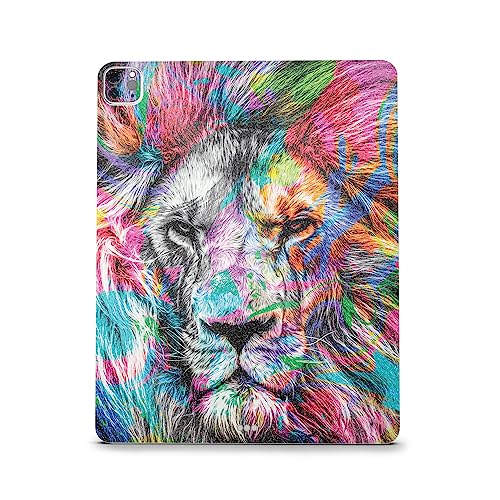 Image of MightySkins Carbon Fiber Skin Compatible with Apple iPad Pro 12.9 inch M2 6th Gen (2022) Full Wrap Kit - Neon Lion | Protective, Durable Textured Carbon Fiber Finish | Easy to Apply | Made in The USA