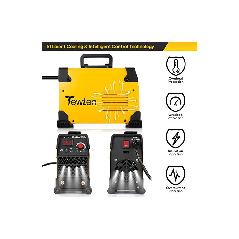 250A 110/220V ARC Welding Machine Kit, TEWLEN Stick Welder VRD Hot Start Inverter Welder Dual
