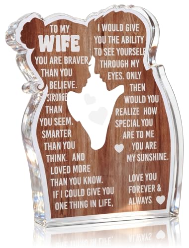 MAMAGIFTREE Gifts for Wife from Husband, I Love You Birthday Gifts to My Wife Acrylic Sign Desk...