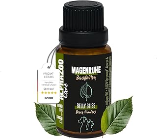 alphazoo Magenruhe Bachblüten für Hunde & Katzen Aller Rassen 3 x 15 g I Globuli zur Regulierung der Verdauung I 100% natürliche Mischung nach Dr. Bach