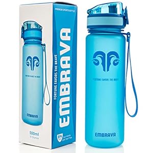 Embrava-Best-Sports-Water-Bottle-17oz-Small-Eco-Friendly-BPA-Free-Plastic-For-Running-Gym-Yoga-Outdoors-and-Camping-Fast-Water-Flow-Flip-Top-Opens-With-1-Click Embrava Best Sports Water Bottle - 17oz Small - Eco Friendly & BPA-Free Plastic - For Running, Gym, Yoga, Outdoors and Hiking - Fast Water Flow, Flip Top, Opens With 1-Click - Leak-proof Lid