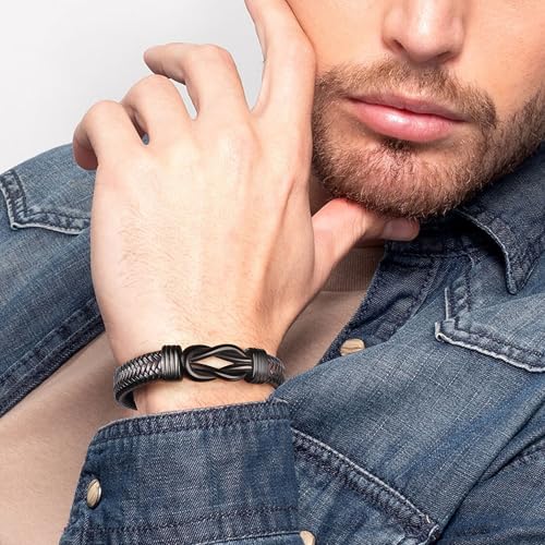 JoycuFF 𝗚𝗶𝗳𝘁𝘀 𝗳𝗼𝗿 𝗠𝗲𝗻 𝗞𝗻𝗼𝘁 𝗕𝗿𝗮𝗰𝗲𝗹𝗲𝘁, Christmas Birthday Anniversary Valentines Fathers Day Ideas Gifts for Dad Husband Boyfriend Son New Dad Stepdad Bracelets for Men2