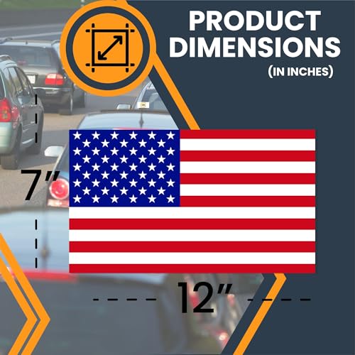 Image of Magnet Me Up Patriotic American Flag Automotive Magnet - 7x12 Inches, Red White and Blue, Heavy-Duty Magnetic Vinyl for Car, Truck, SUV - Showcase Your Patriotism with This Bold Auto Magnet