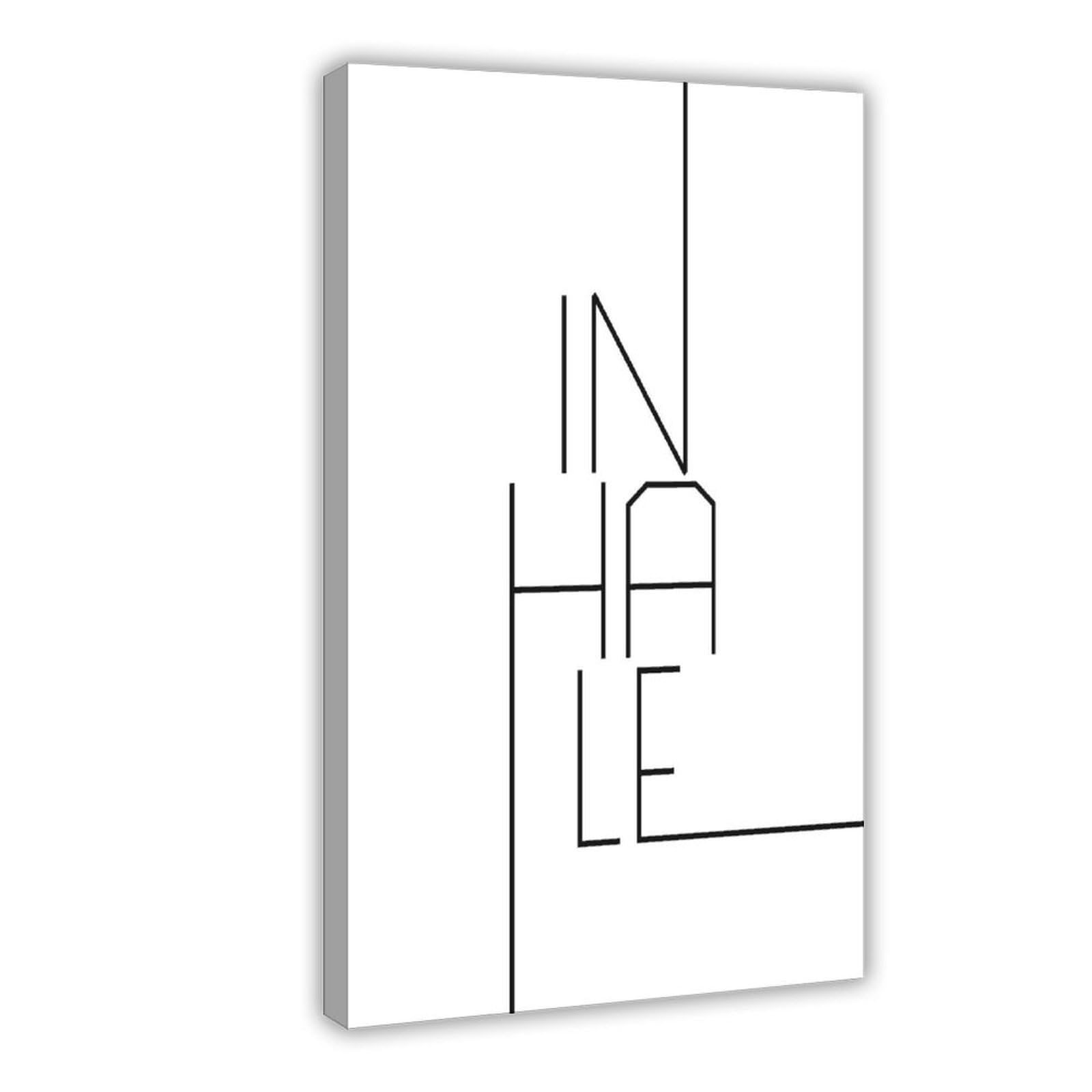 GJtyRFH Inhale Minimalist Mindfulness Mental Health Wall Art Canvas Wall Art Posters And Prints Room Aesthetic Bedroom Office Decor 24" L X 36" W