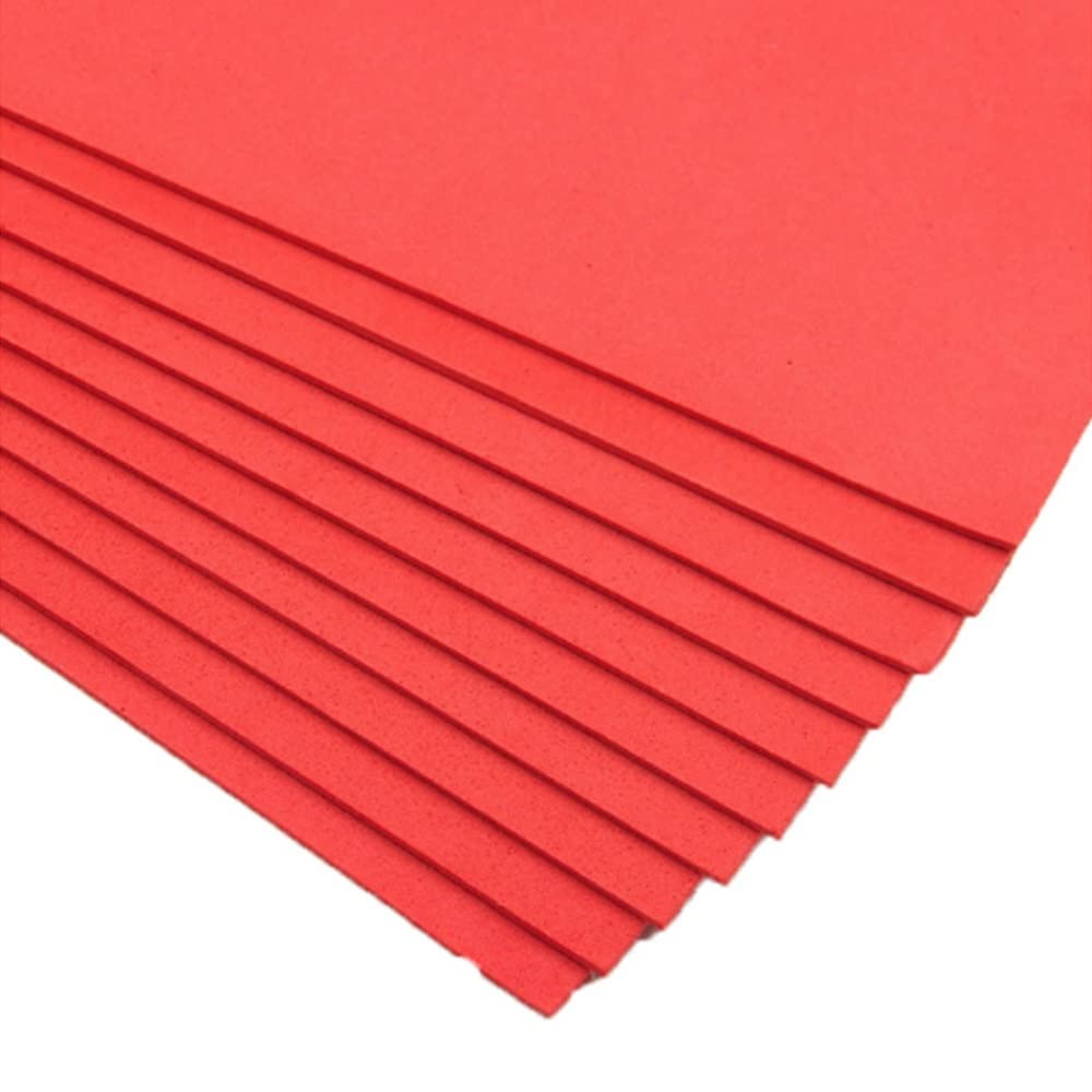 Płyta z pianki polistyrenowej, Arkusze z pianki EVA Cosplay 2 mm wielokolorowe opakowanie 10 sztuk 40x60 cm(Red)