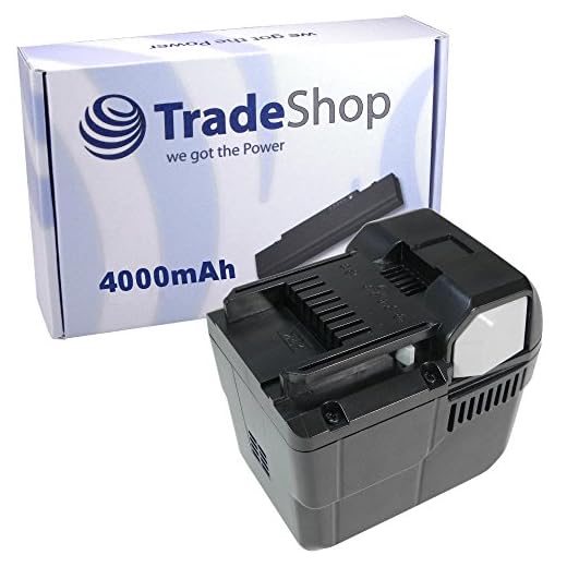 Trade-Shop Premium Li-Ion Akku 36V / 4000mAh für Hitachi Hikoki BSL 3626 BSL 3626X BSL 3630 RP3608DB ersetzt BSL 3636 C347372R 334997 334998