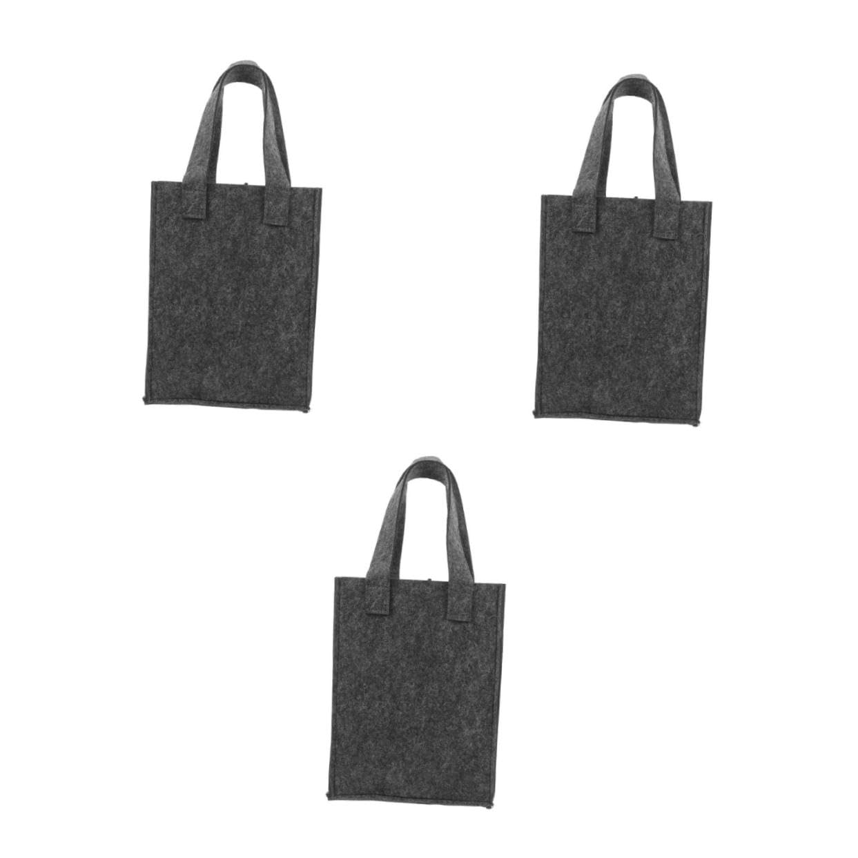 COLLBATH 3 Stück 2 Weinbeutel Isoliert Kleiner Filz Tragbar Groß Flaschentaschen Geschenkbeutel Für Wein Taschen Für Flaschenhalter Tragetasche Für Weinflaschen Grey Gefühlt