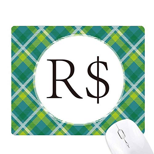 Monnaie Real brésilien tapis de souris vert motif grille pixel informatique