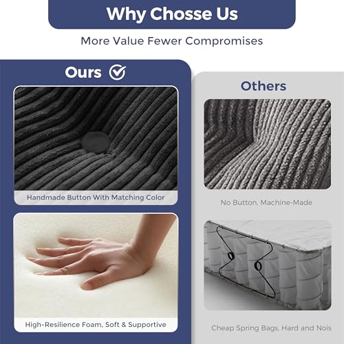 Image of MAXYOYO 79 inch Loveseat Sofa Couch for Small Spaces, Upholstered Boneless Cloud Couch for Apartment Bedroom, 2-Seater Love Seat Floor Modern Sofa with Pillows, No Assembly Required, Black