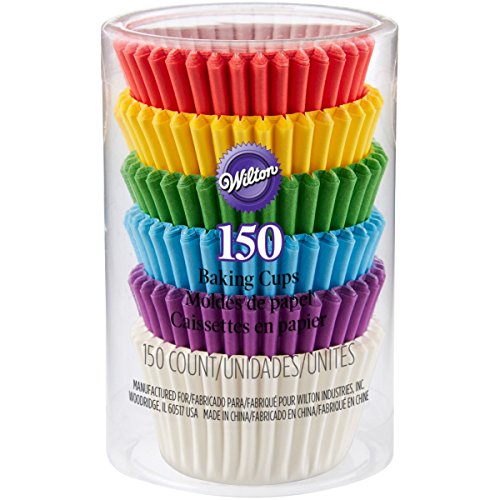 Wilton 415-5171 150 Count Rainbow Mini Cupcake Liners
