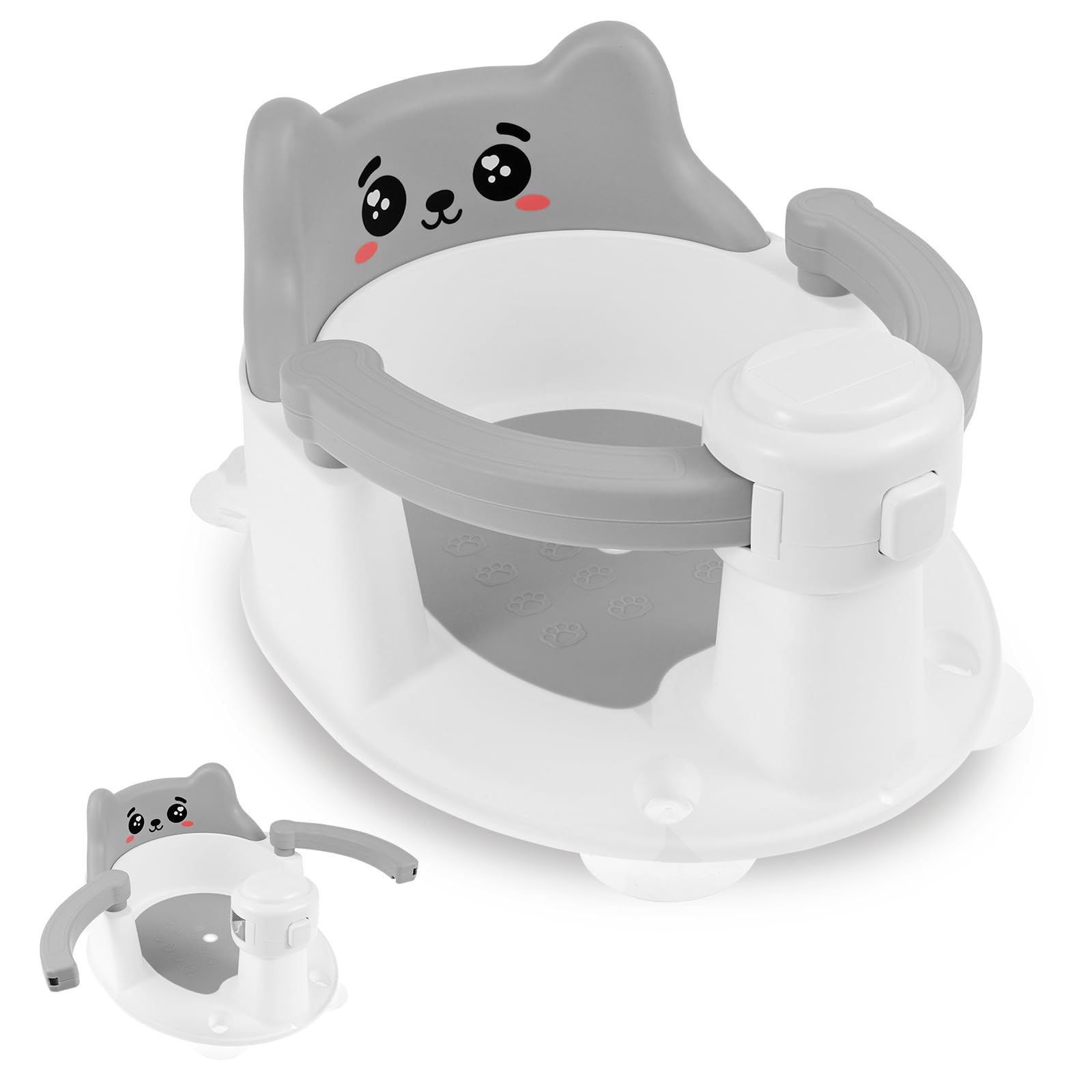 Baby Bath Seat for Babies 6 Months & up Sit Up Bath Seat with Nonslip Suction Cup Portable Baby Bathtub Chair for Shower (Gray 1)