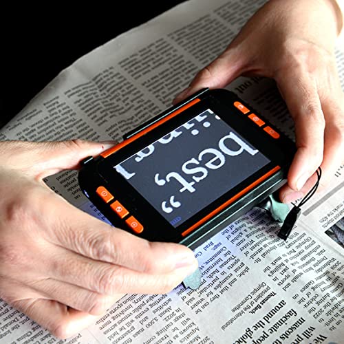 LXWKAI Lente d'Ingrandimento Digitale Portatile da 3,5 Pollici, ausilio di Lettura elettronico, Lente d'Ingrandimento Portatile, ausili visivi, con più modalità Colore, Arancione
