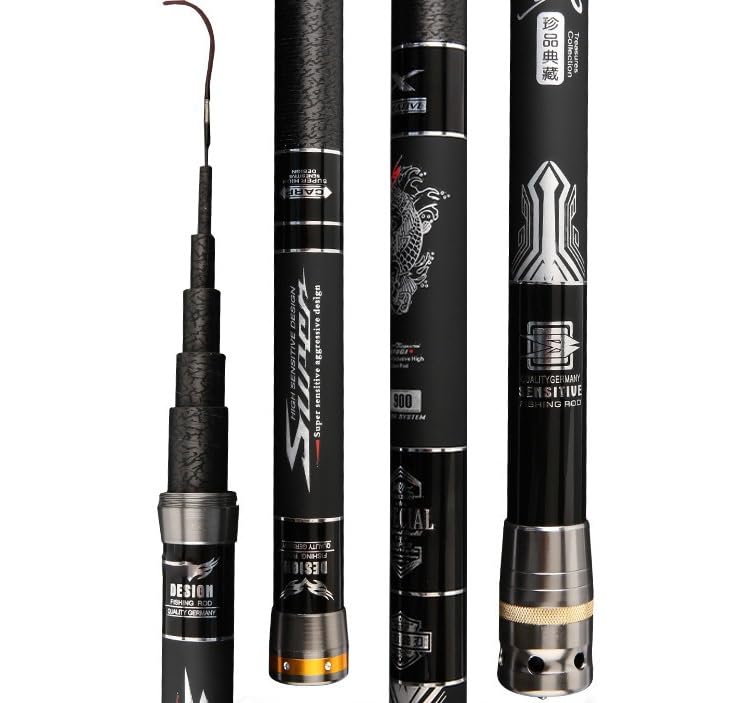 Canne à pêche télescopique carbone 8m 10m 12m 15m 18m légère pour rivière et mer