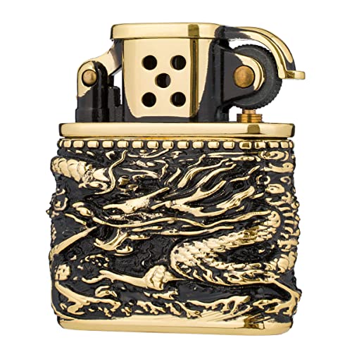 Encendedor estilo antiguo dragón chino dorado miniatura 2