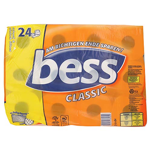 Bess - Clásico papel higiénico, 24 rollos