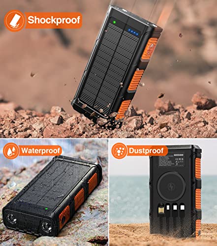 Goodaaa PN-W31 Power Bank Wireless Charger 45800Mah Built In Hand Crank And 4 Cables 15W Fast Charging Power Bank 7 Outputs & 4 Inputs Solar Portable Charger thumb #6