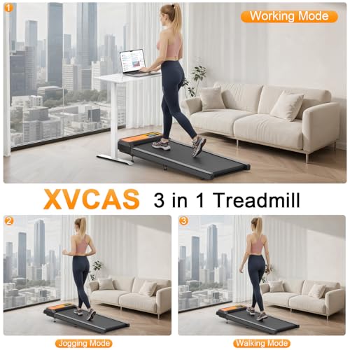 Image of Compact Walking Treadmill Pad with 0-8% Incline | 4-in-1 Treadmill with handle,2.5HP, 270 lbs,Perfect for Running, Walking & Under-Desk Use,Quiet Operation for Home or Office