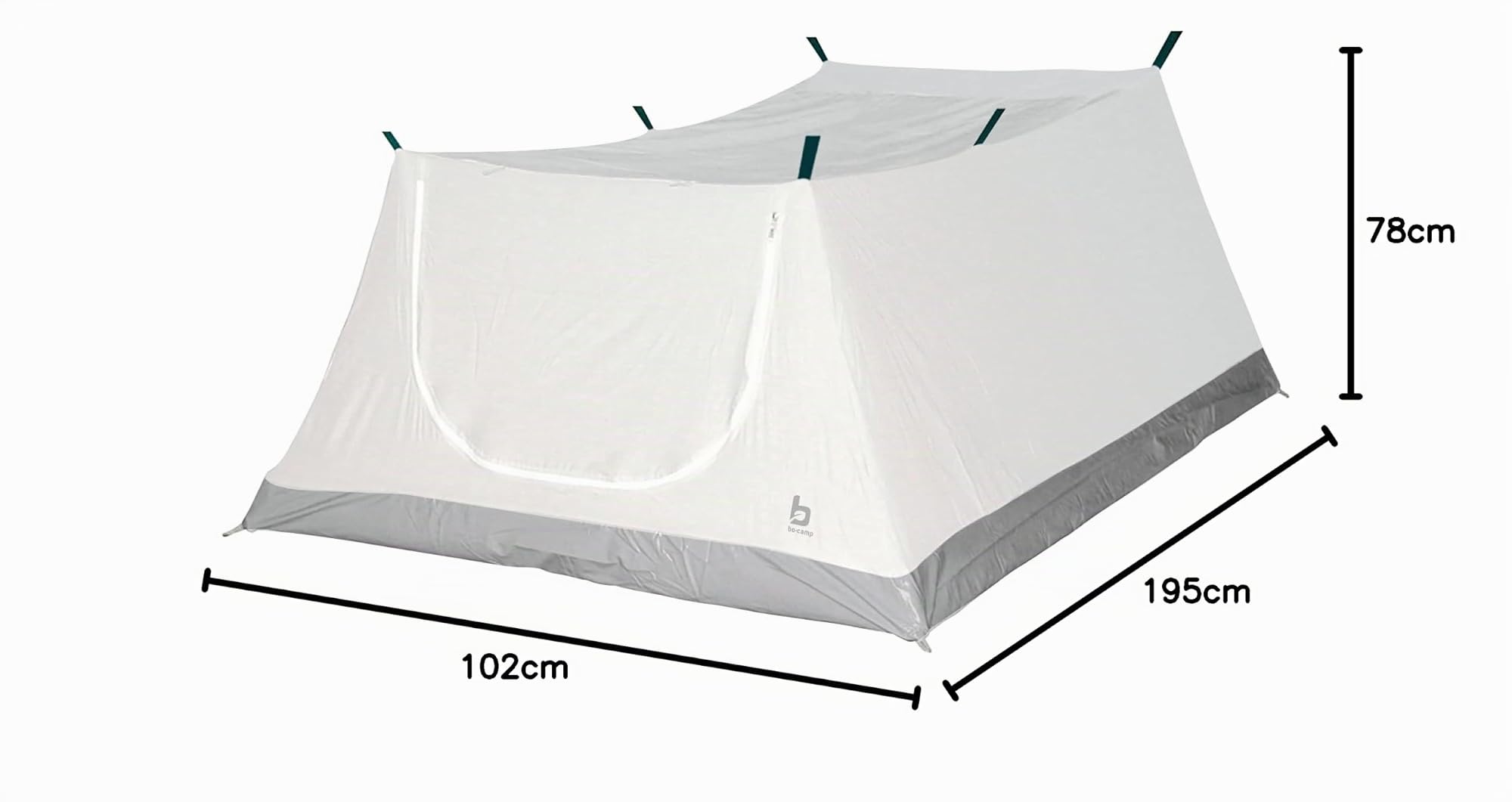 Bo-Camp - Tente intérieure - Caravane pliante - 1 pers. - 1,92x1,02x0,78 mètres, Gris
